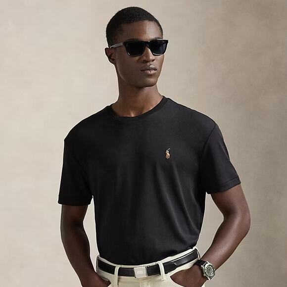 Polo Ralph Lauren Classic Fit Cotton Short Sleeve Crewneck T-Shirt Black Sz XXL - Picture 1 of 12